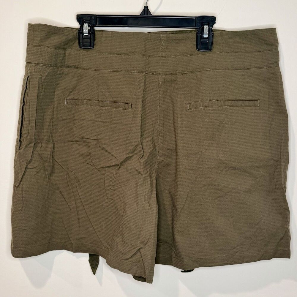 Rag & Bone Camille Seersucker Shorts Paperbag Waist Olive Green Size 10 EUC!! - Picture 3 of 6